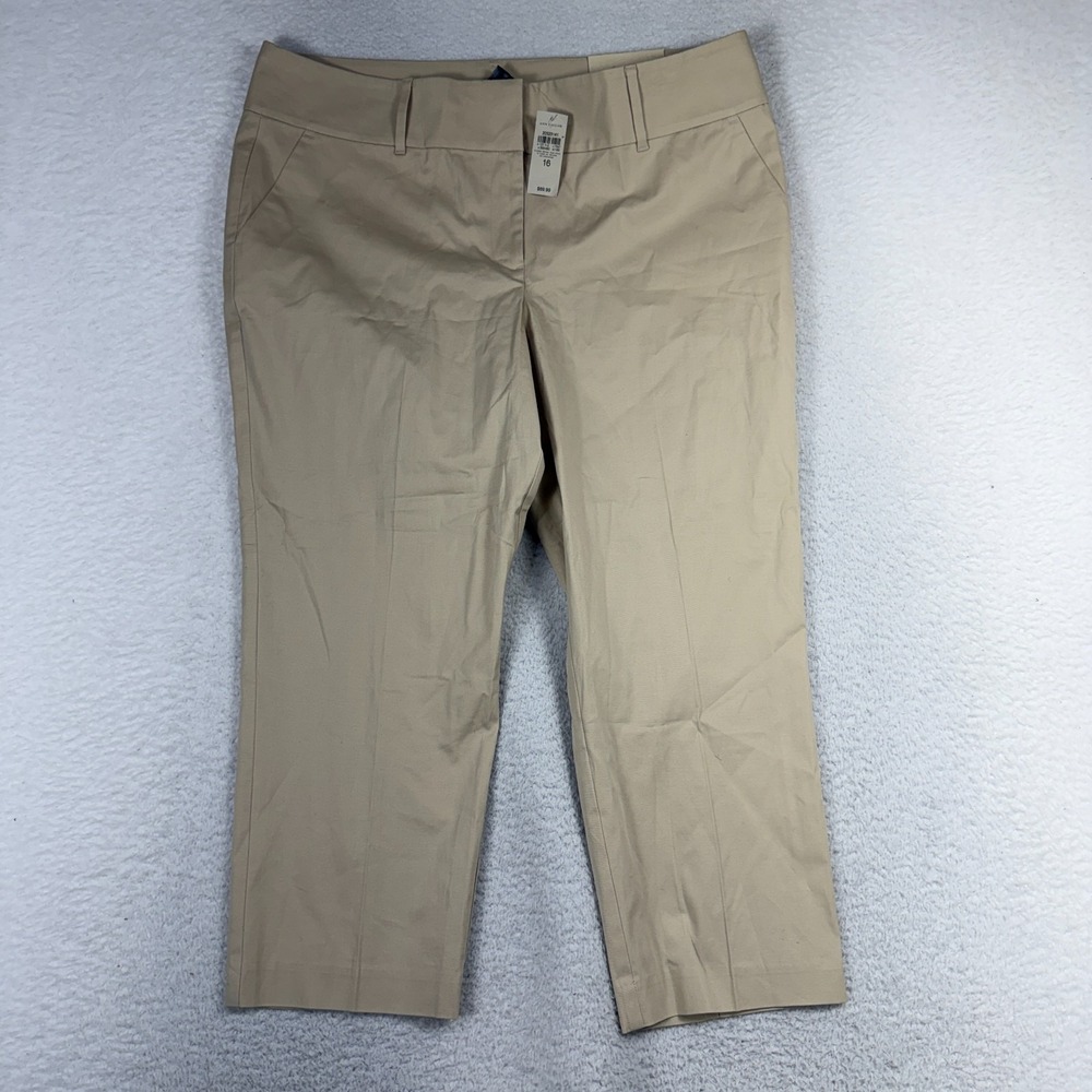 Ann Taylor Signature Curvy Crop Length Pants Beige Women Size 16 (38x24) NWT
